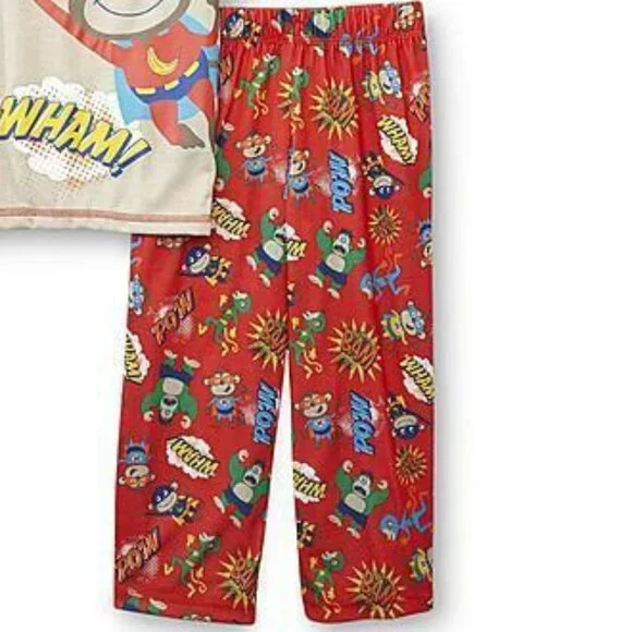 JOE BOXER Toddler Boys 2-PC MONKEY Pajama Set Flame Resistant Sleepwear … - Picture 3 of 5
